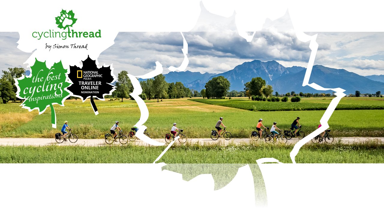 Alpe-Adria Bicycle Route with&nbsp;Alps in&nbsp;the&nbsp;background