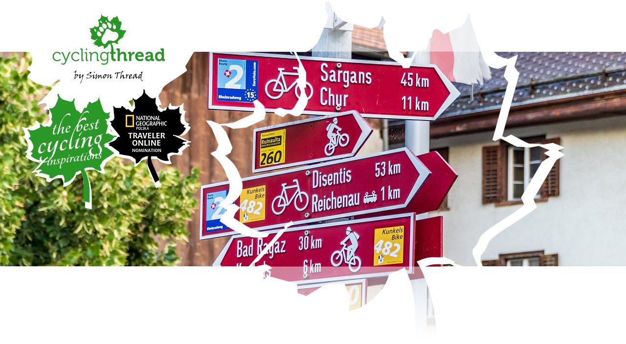 Swiss bike signposts in the Rhine Valley