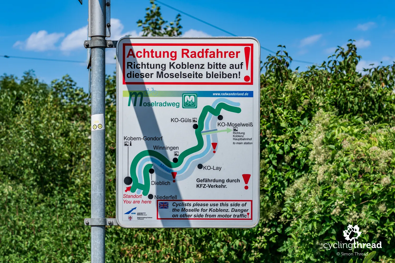 Achtung Radfahrer in Kobern-Gondorf