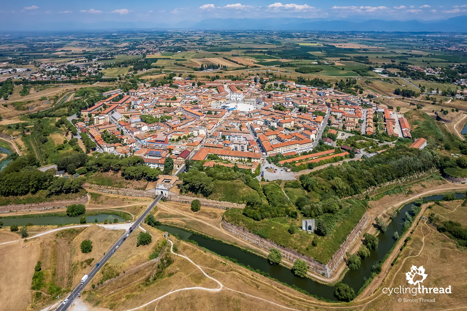Aerial view of Palmanova, Italy