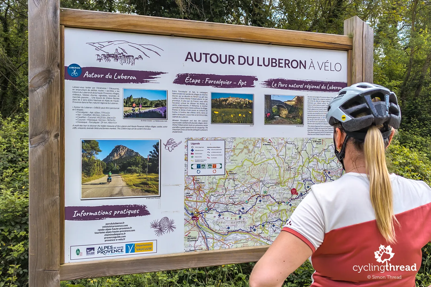Around Luberon cycle route - information board and map