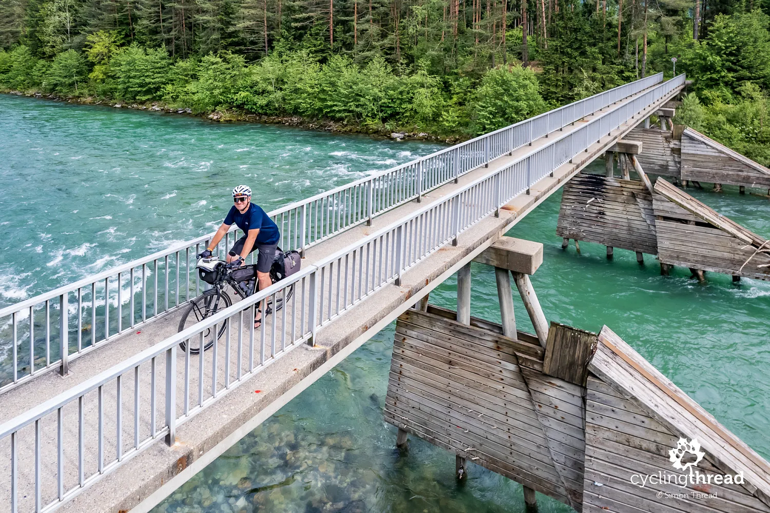 Bicycle bridge above the Gail river in Carinthia