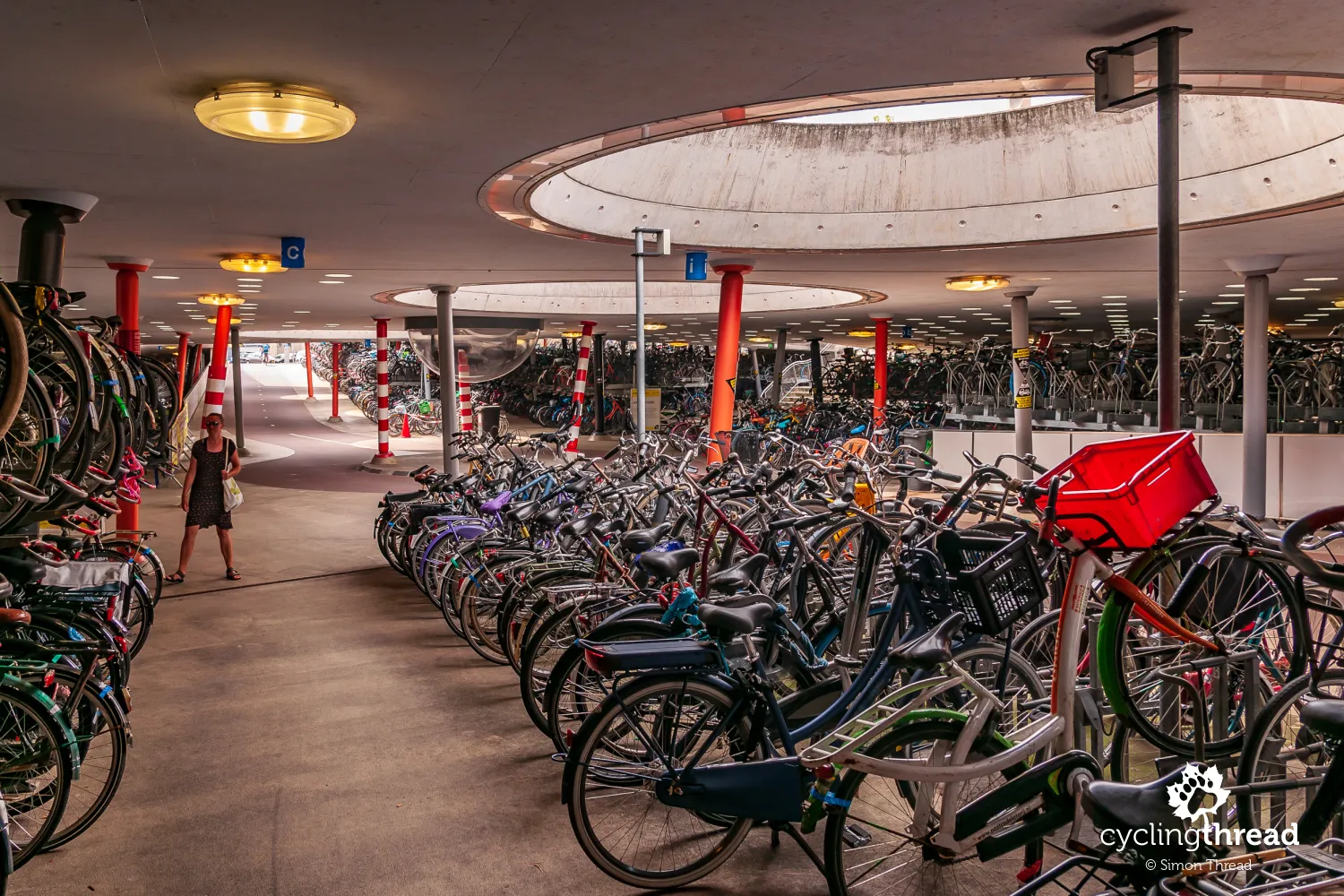 Bicycle parking under the station in Groningen