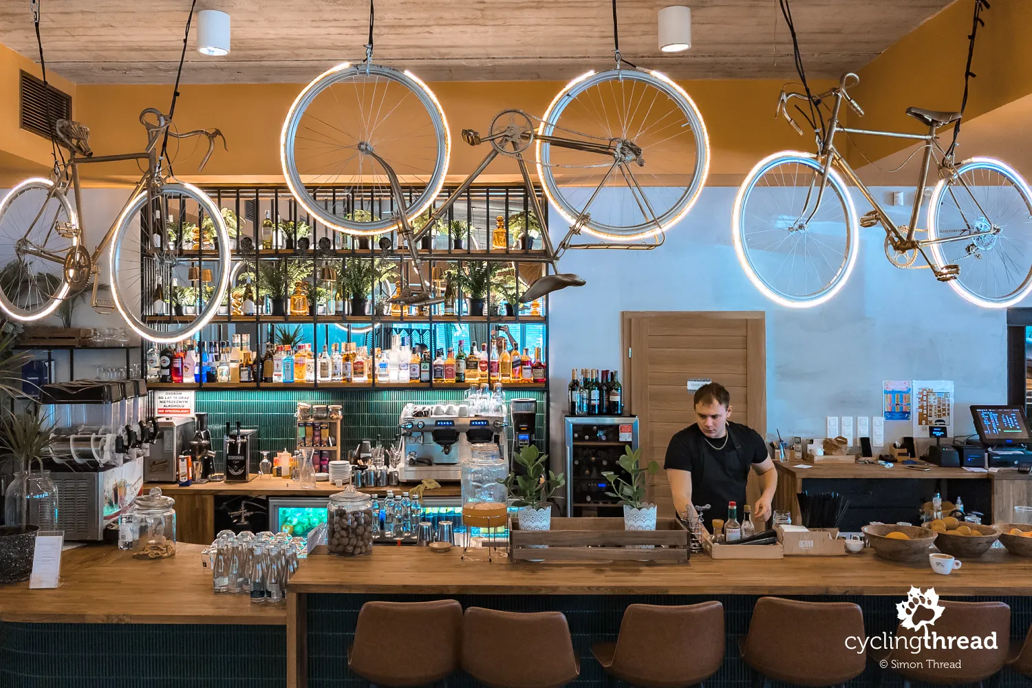 Bicycle-themed interior in Hotel Marena Wellness & Spa