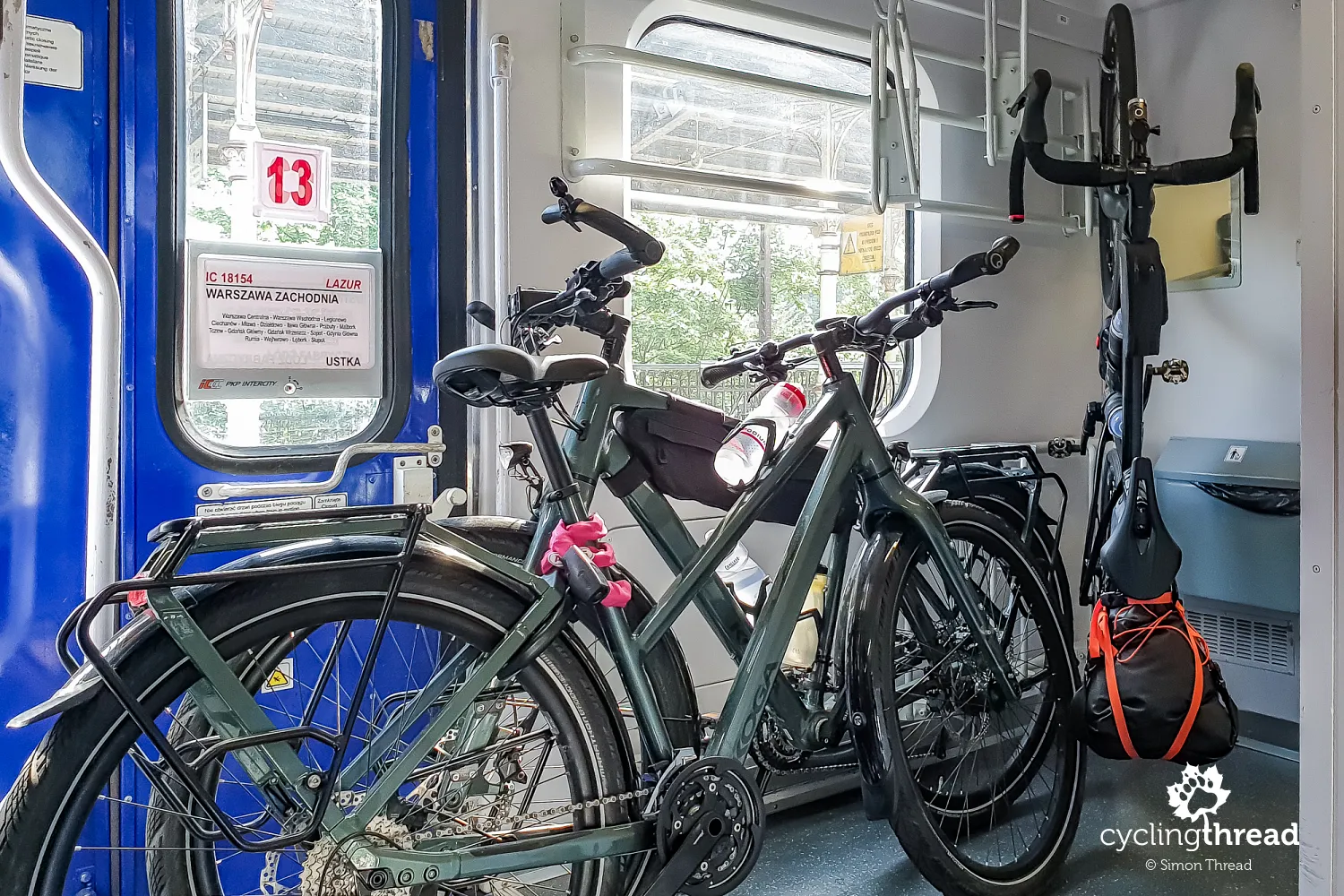 Bikes on the train from Warsaw to Ustka