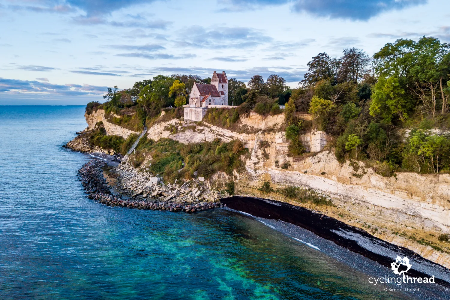 The church on the cliff at Stevns Klint in Denmark