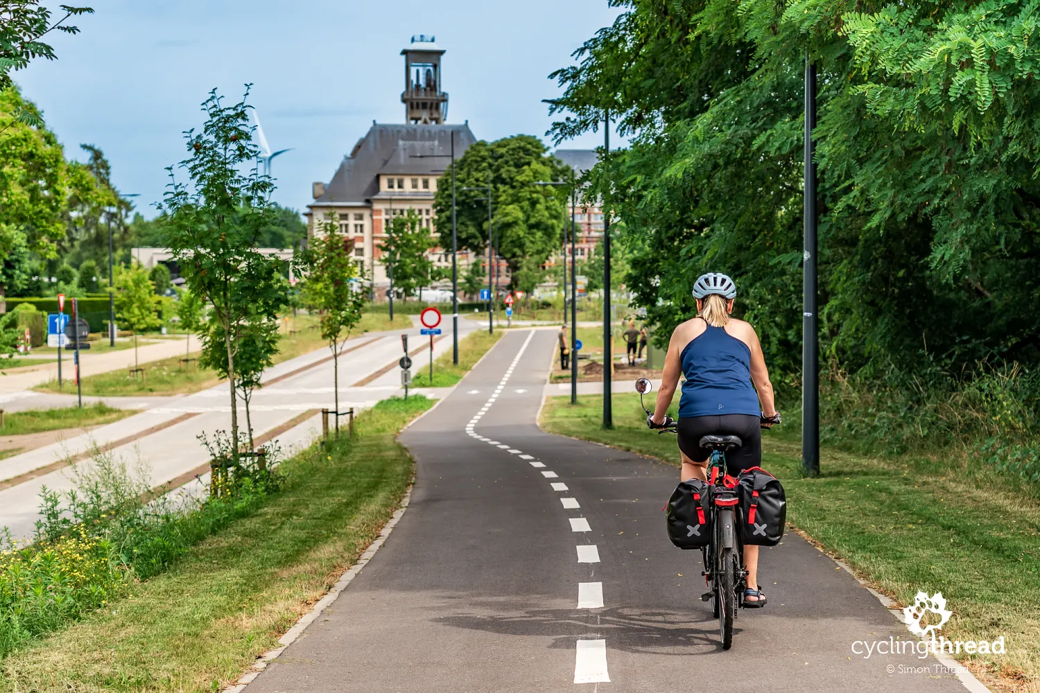 Cycle path in front of the former Eisden coal mine