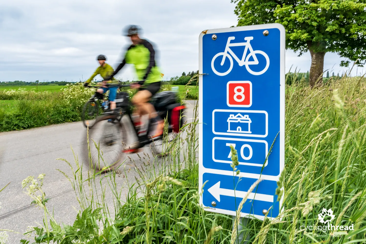 Cycle route signage on Funen in Denmark
