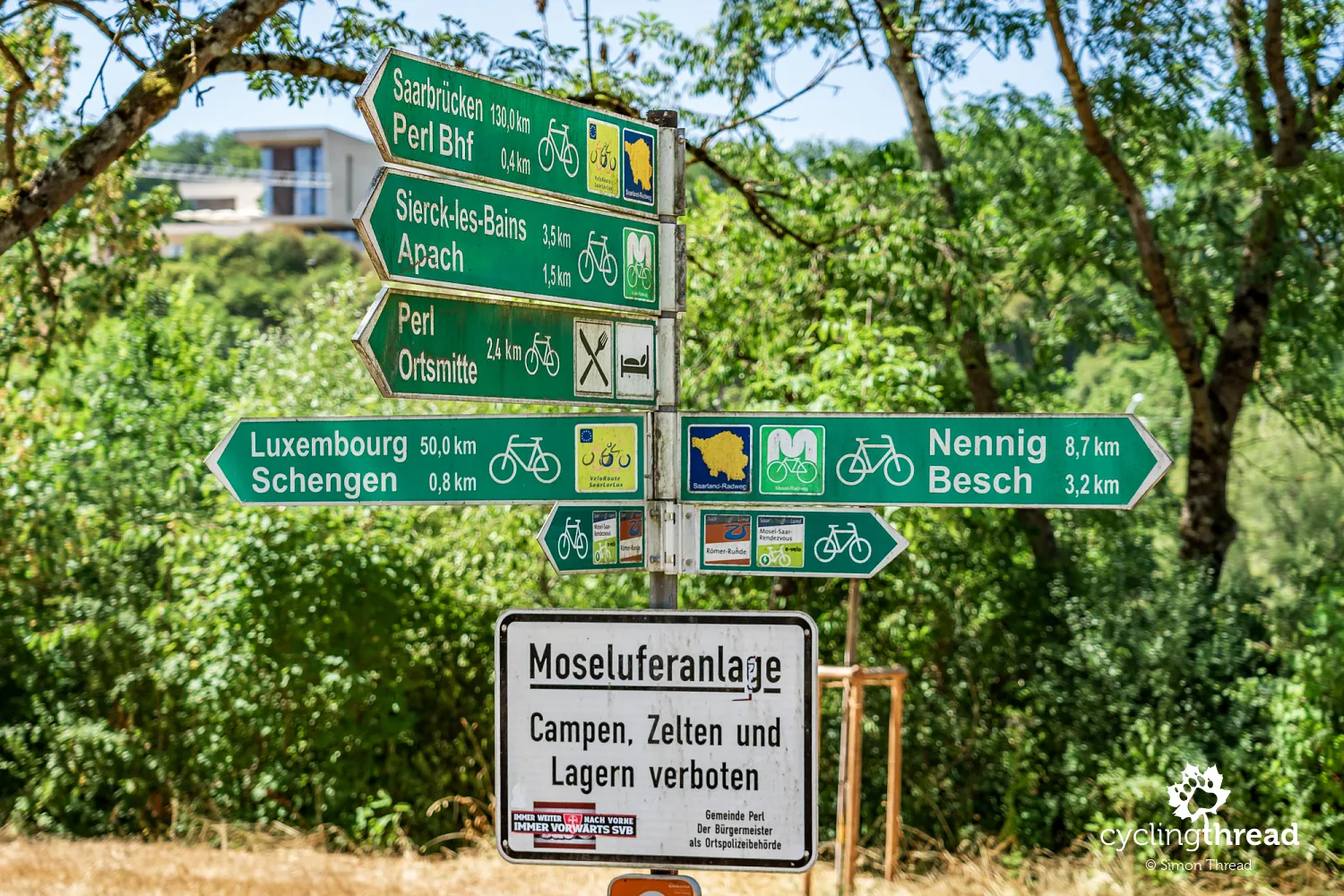 Cycle route signposts from Luxembourg