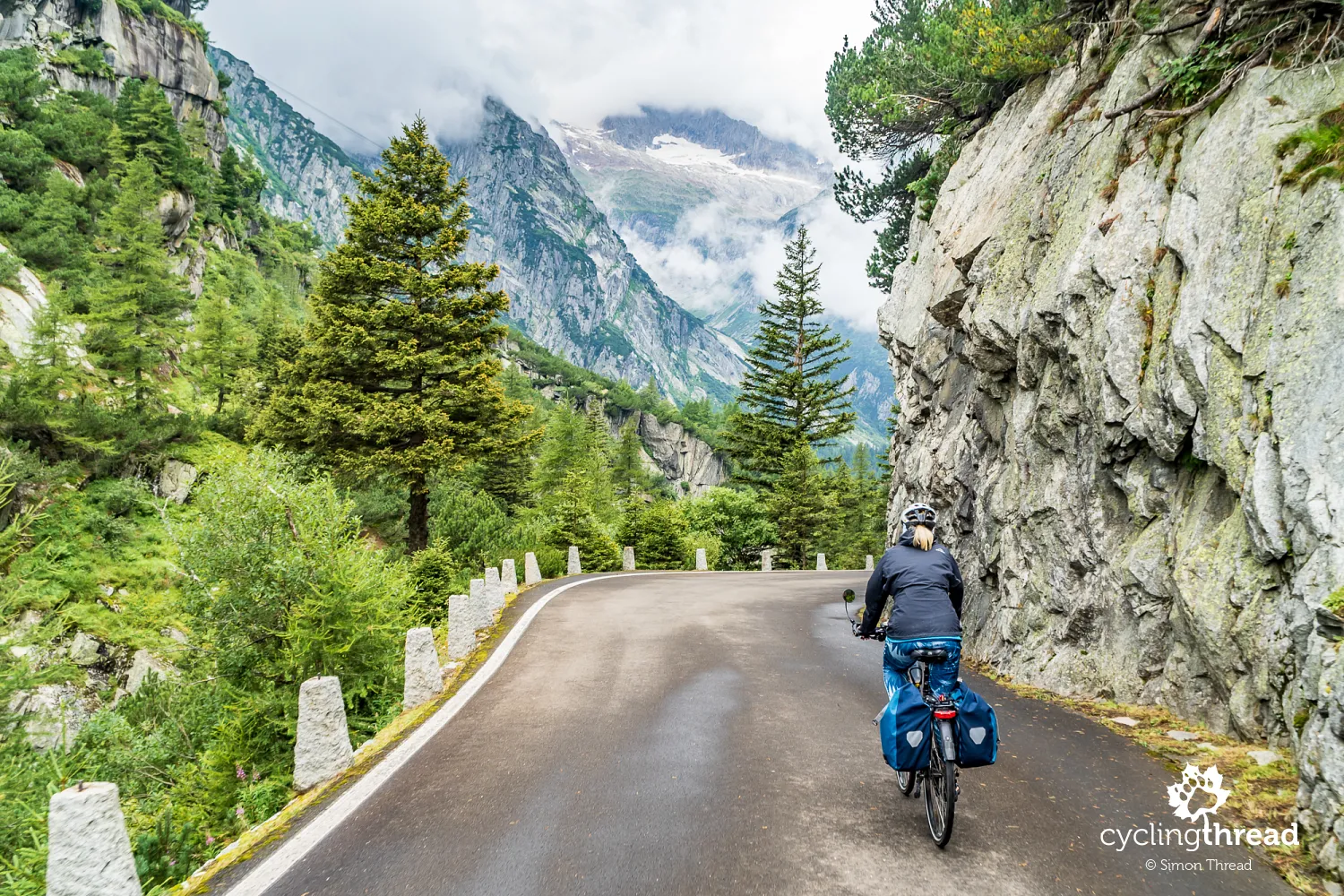 Cycling the Aare Route below Grimsel Pass