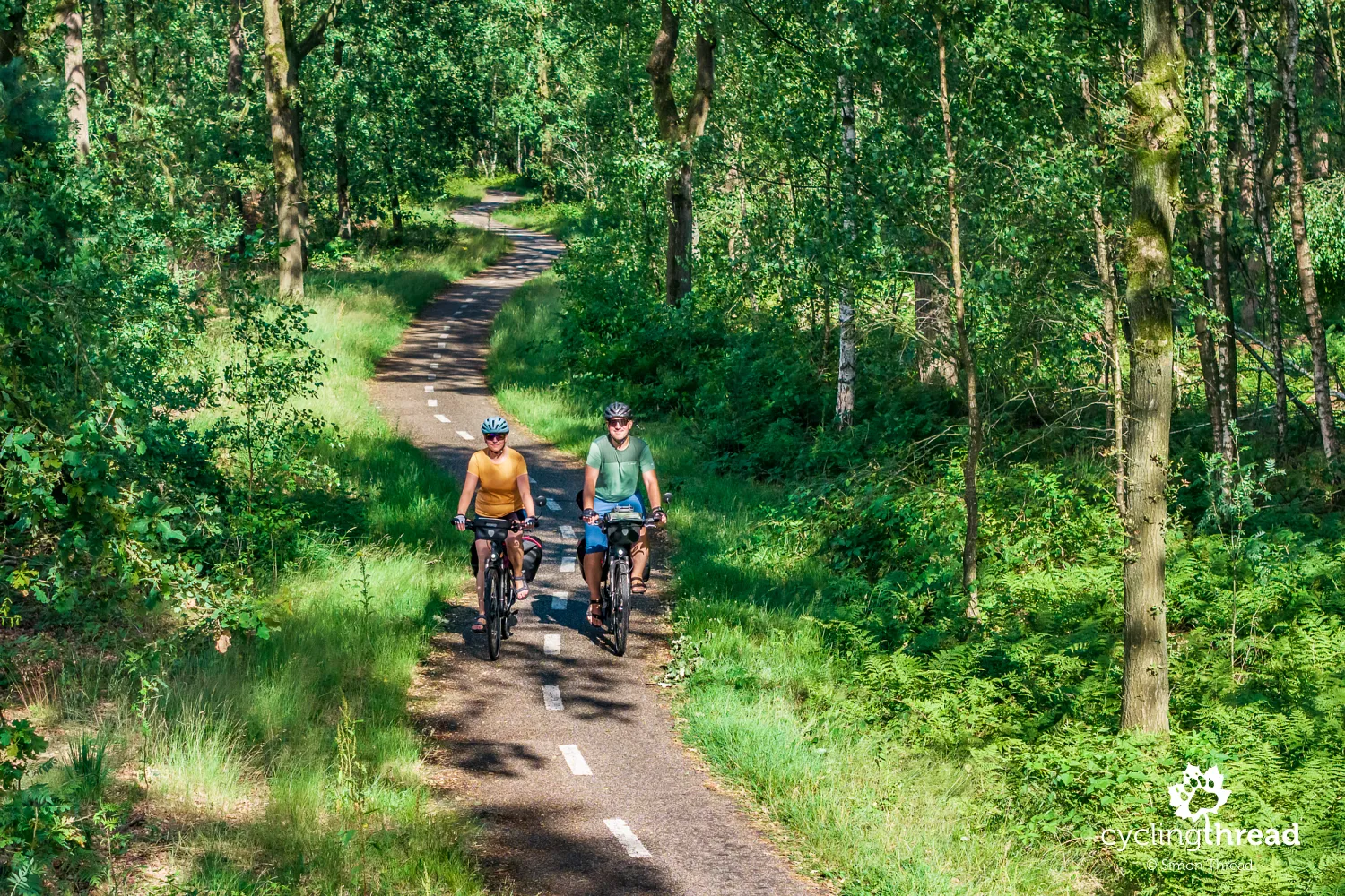 Cycling in Prinsenpark in Flanders