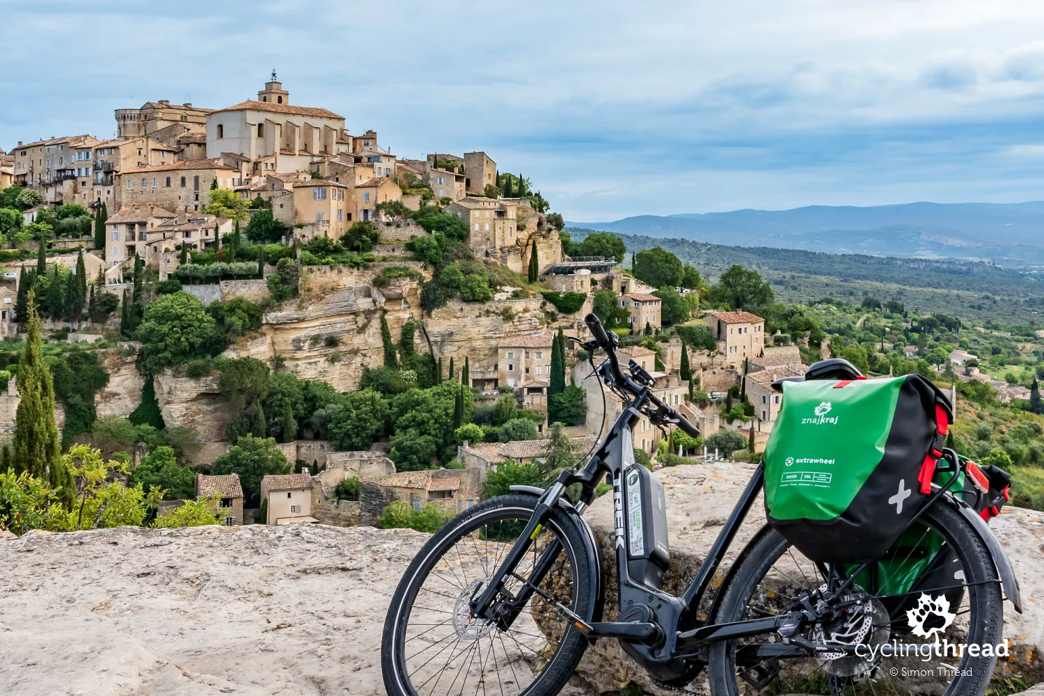 Cycling on e-bike in Provence