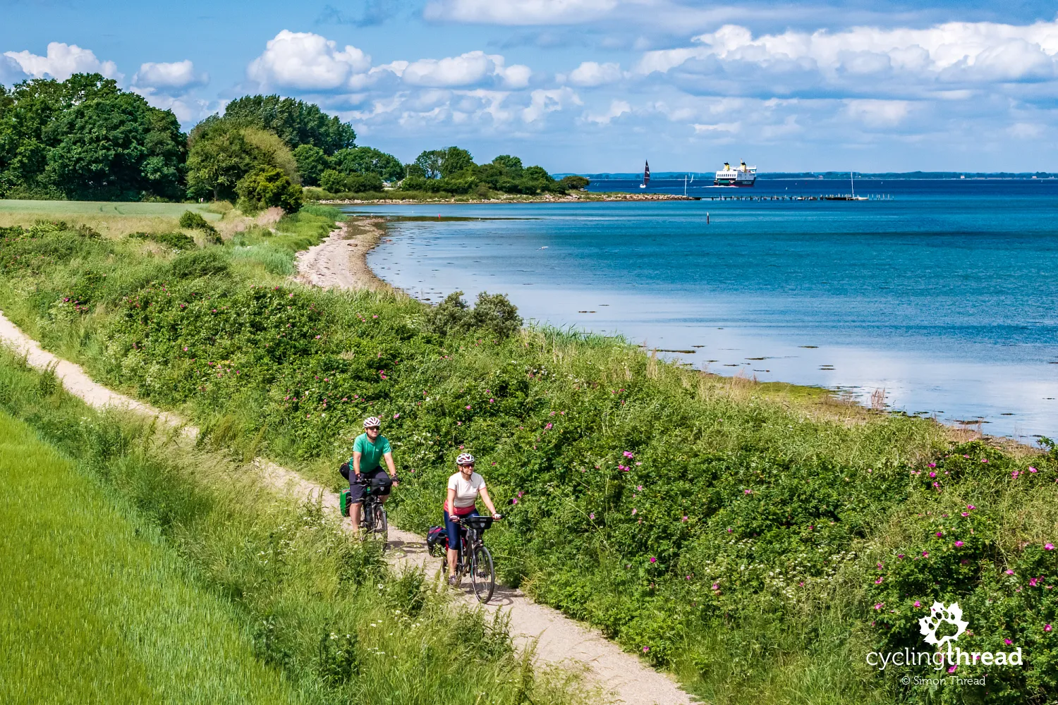 Cycling on narrow gravel tracks on Ærø