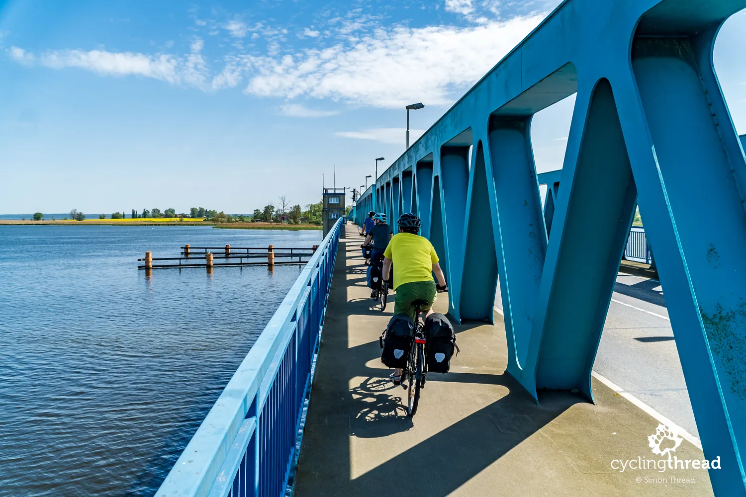 Cycling over the drawbridge in Zecherin