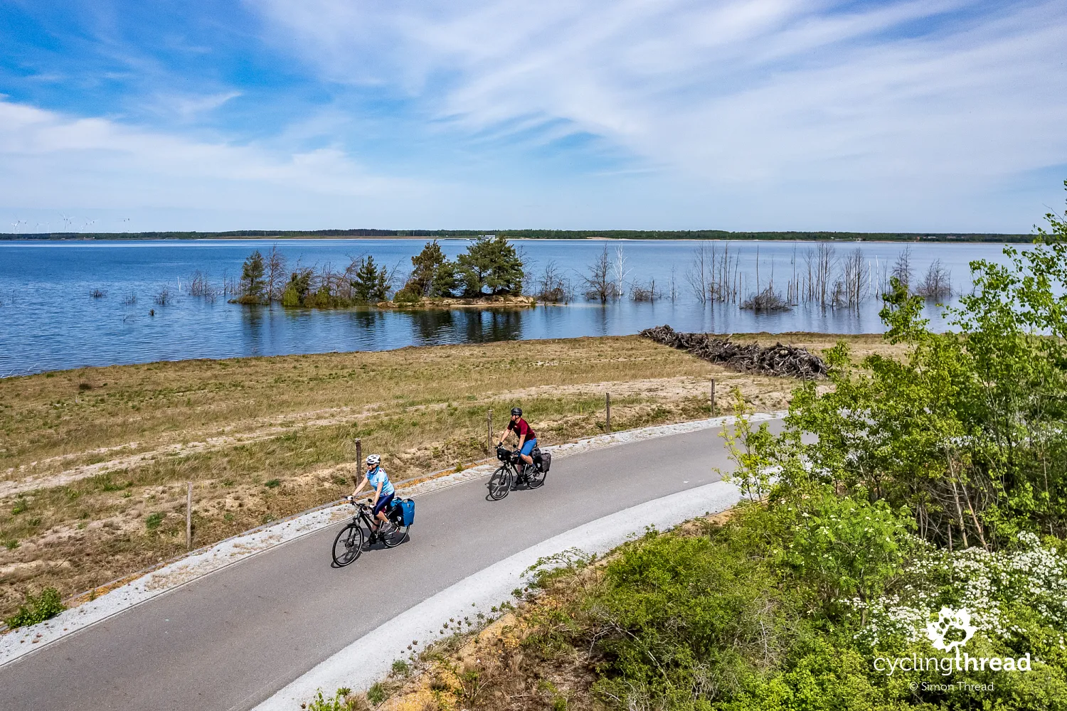 A cycling path in Lusatian Lakeland