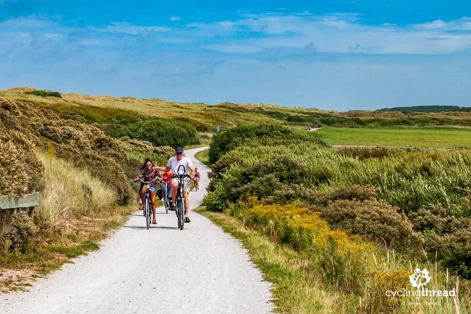 Cycling path in the Netherlands on the island of Ameland