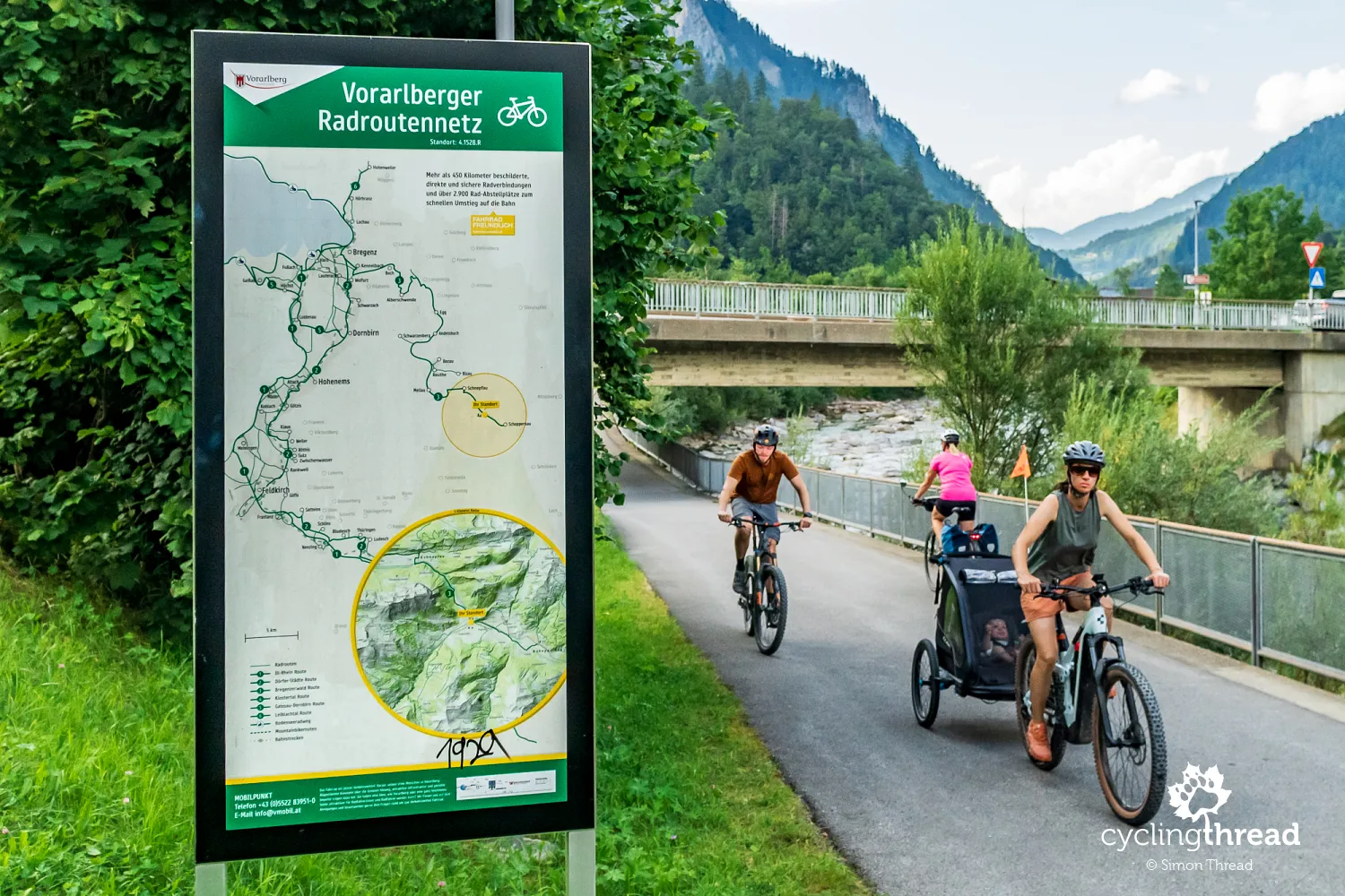 The cycling route network of Vorarlberg
