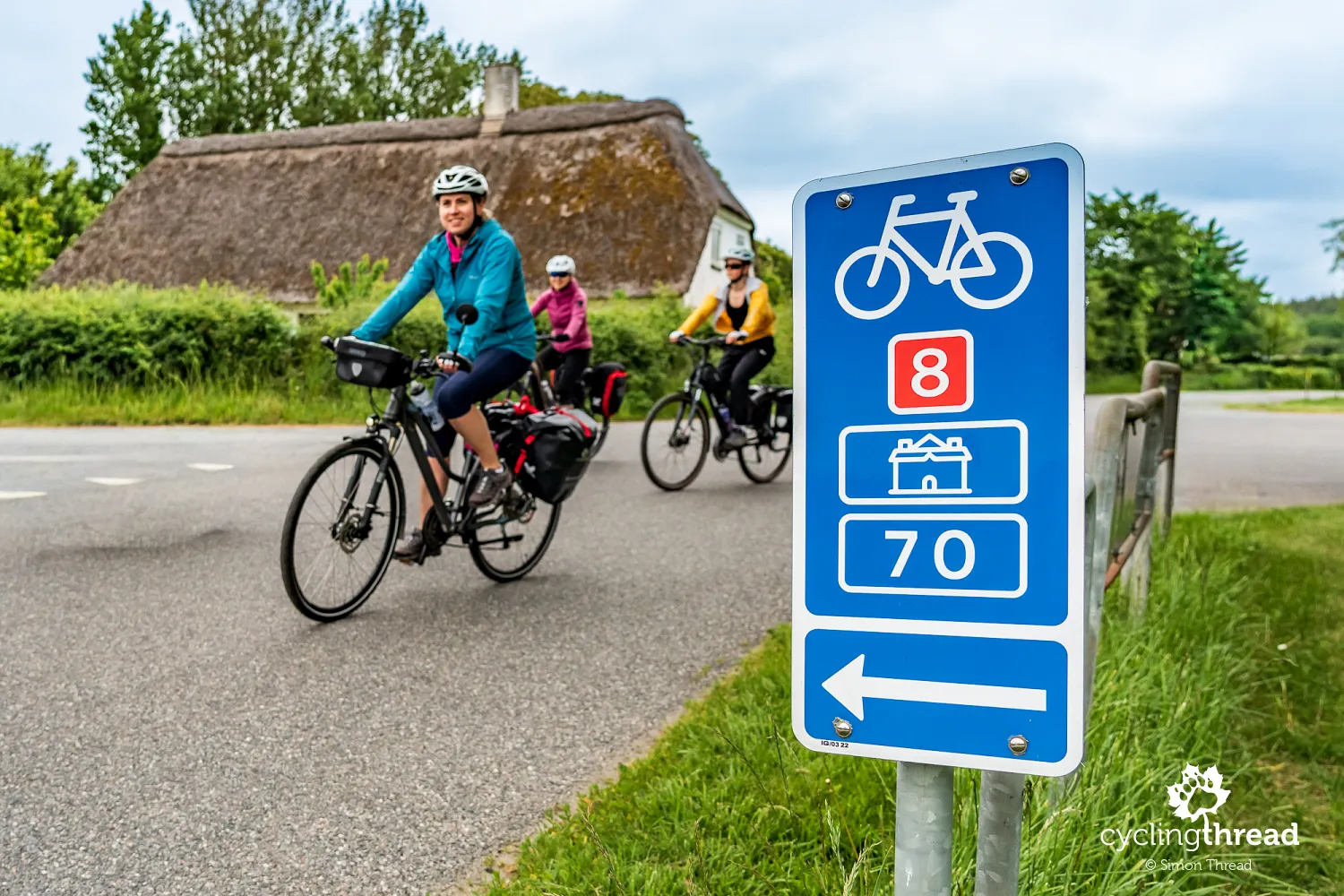 Cycling route signage on Funen