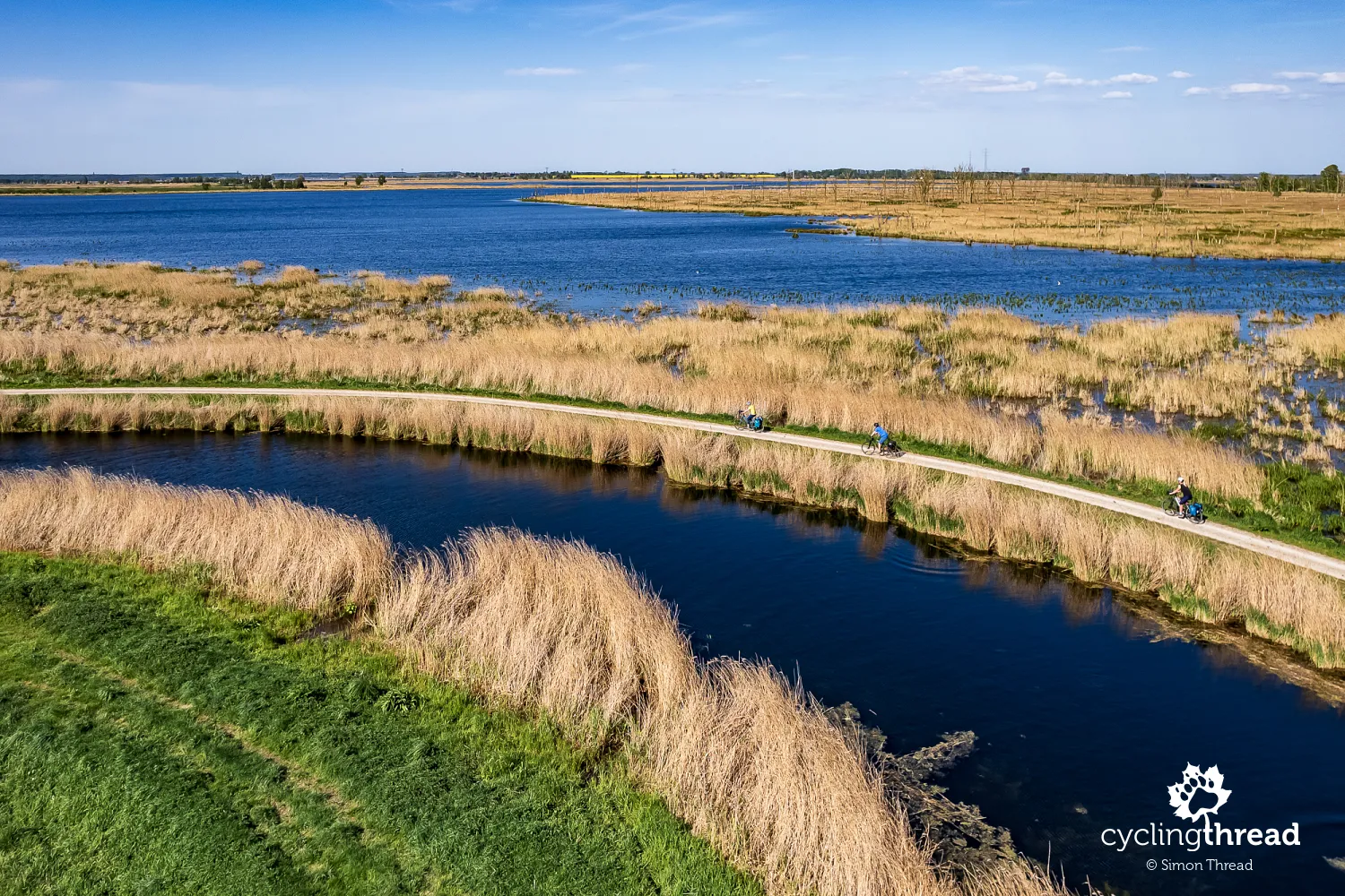 Cycling route through Peene Valley Natural Park
