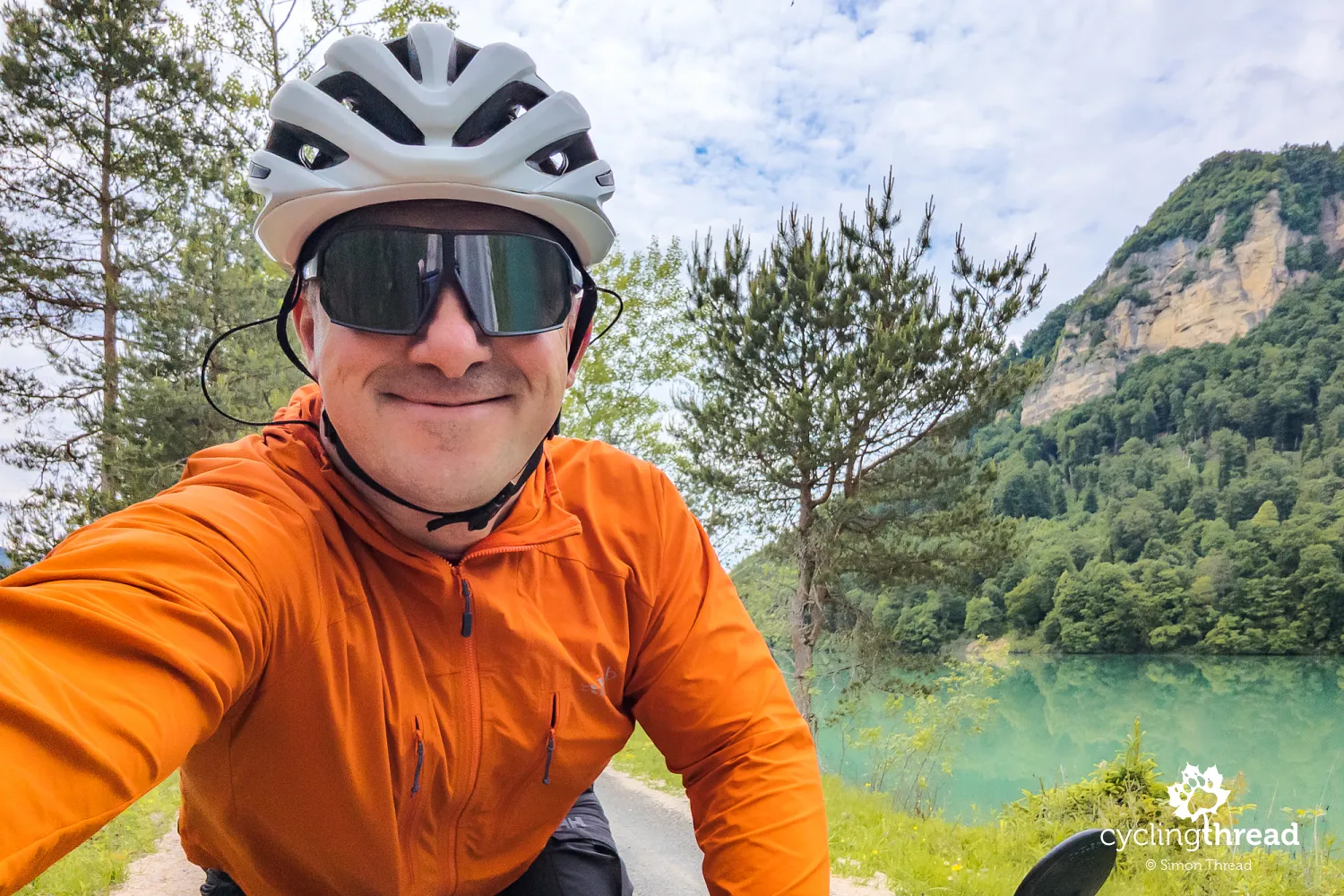Cycling selfie by the Drava river