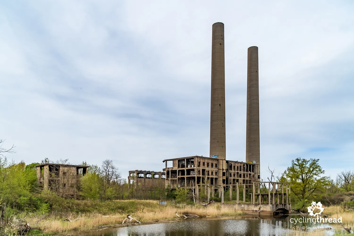 The destroyed Vogelsang power plant on the Oder