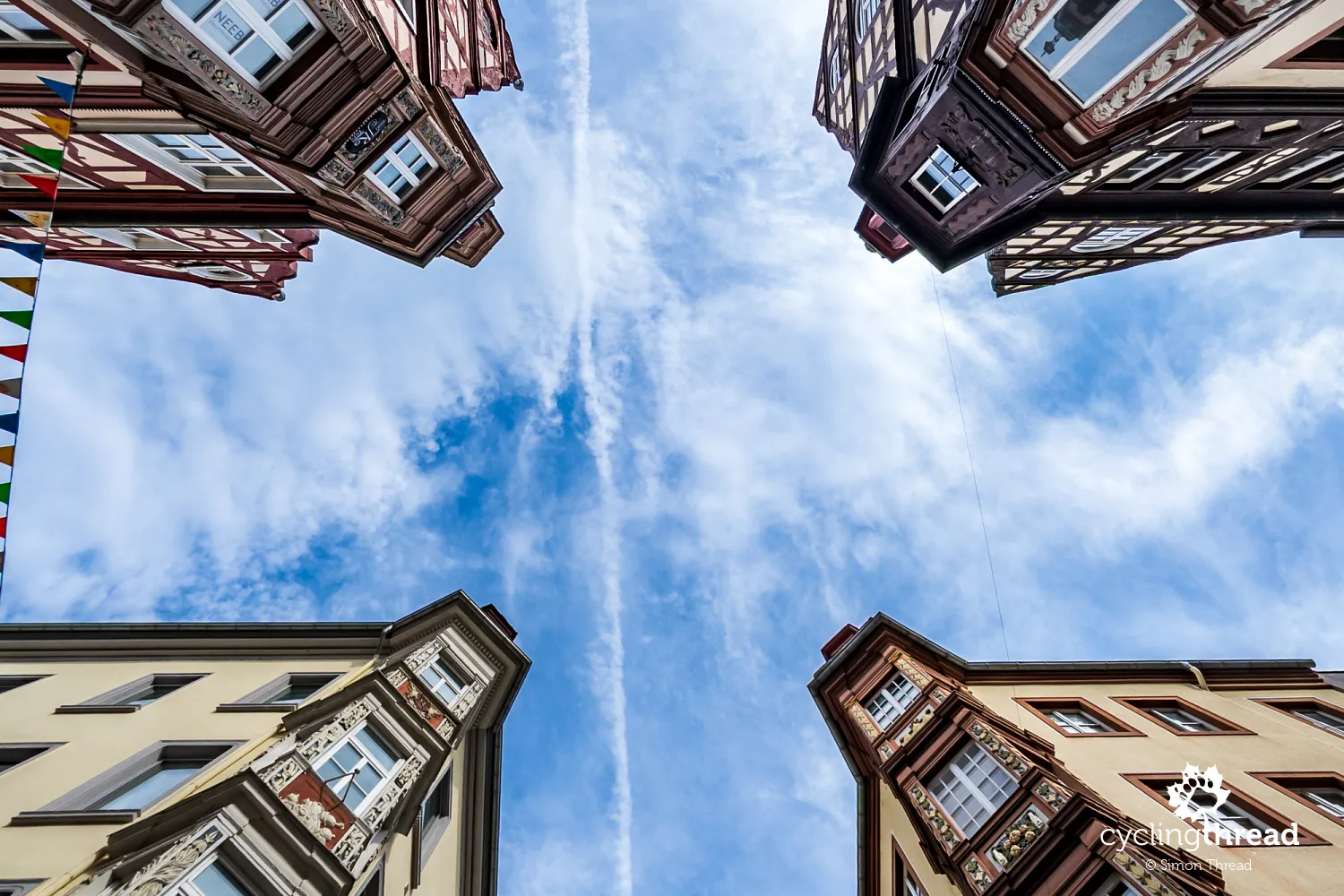 The Four Towers at a street intersection in Koblenz