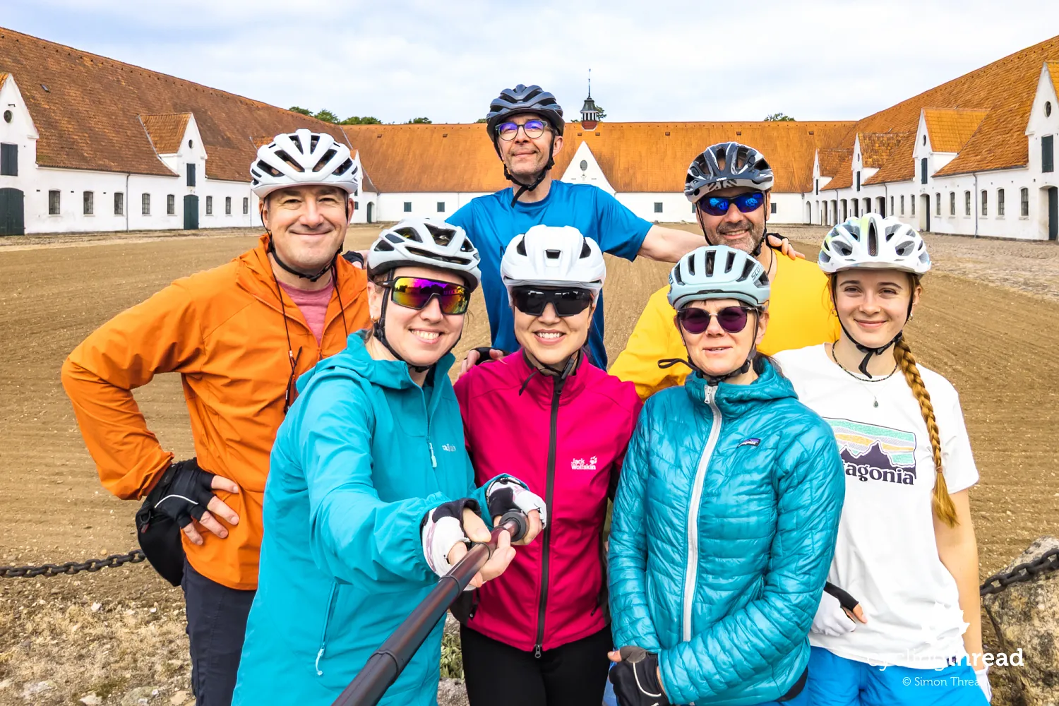Friends cycling on Funen in Denmark