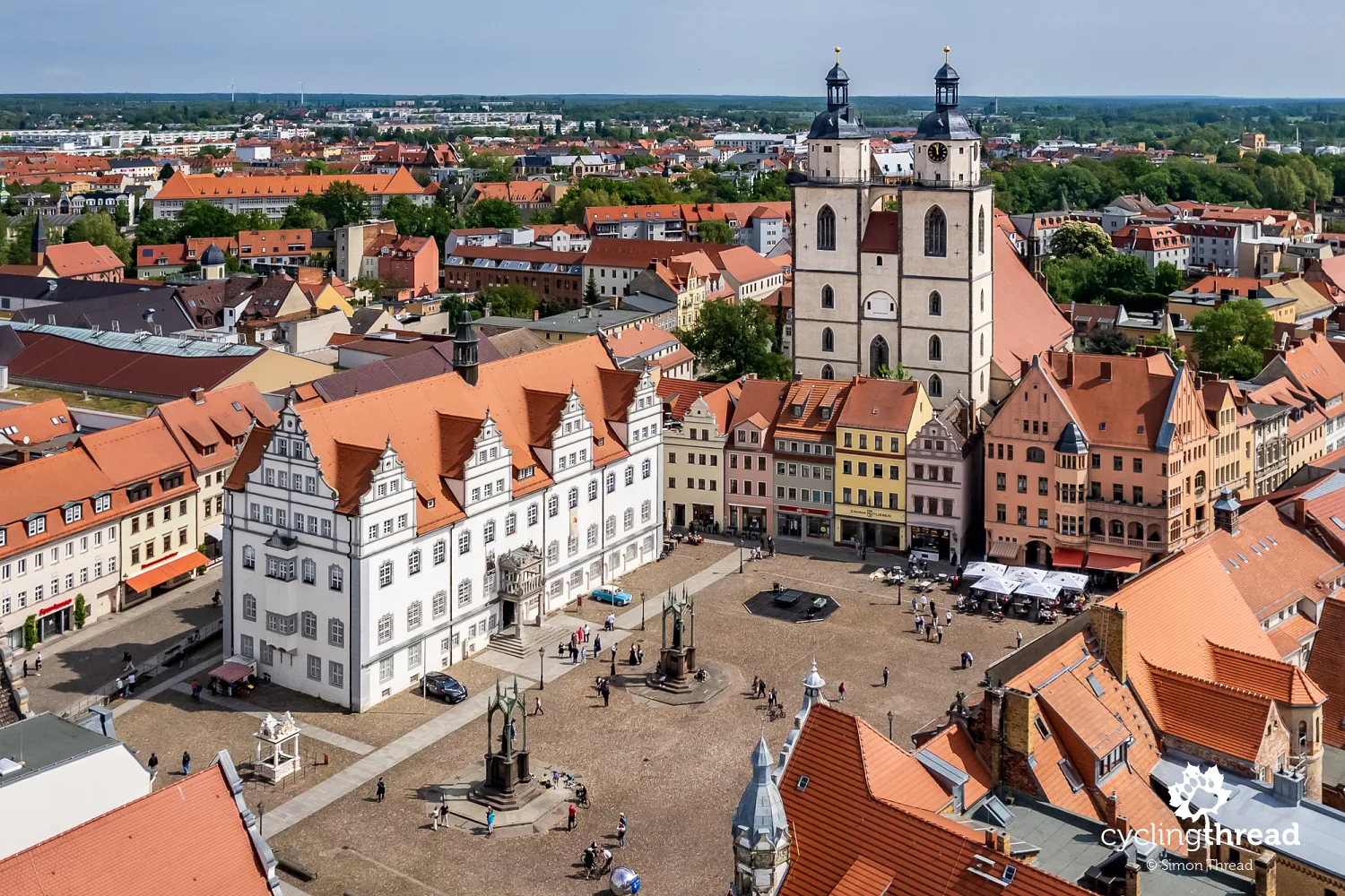 Market square and old town hall in Wittenberg