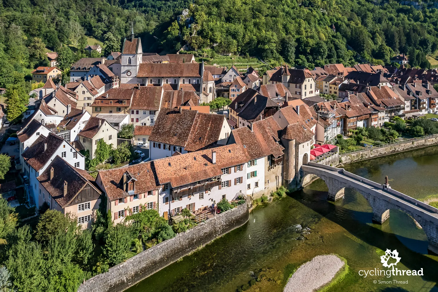 Medieval town of Saint-Ursanne in Switzerland