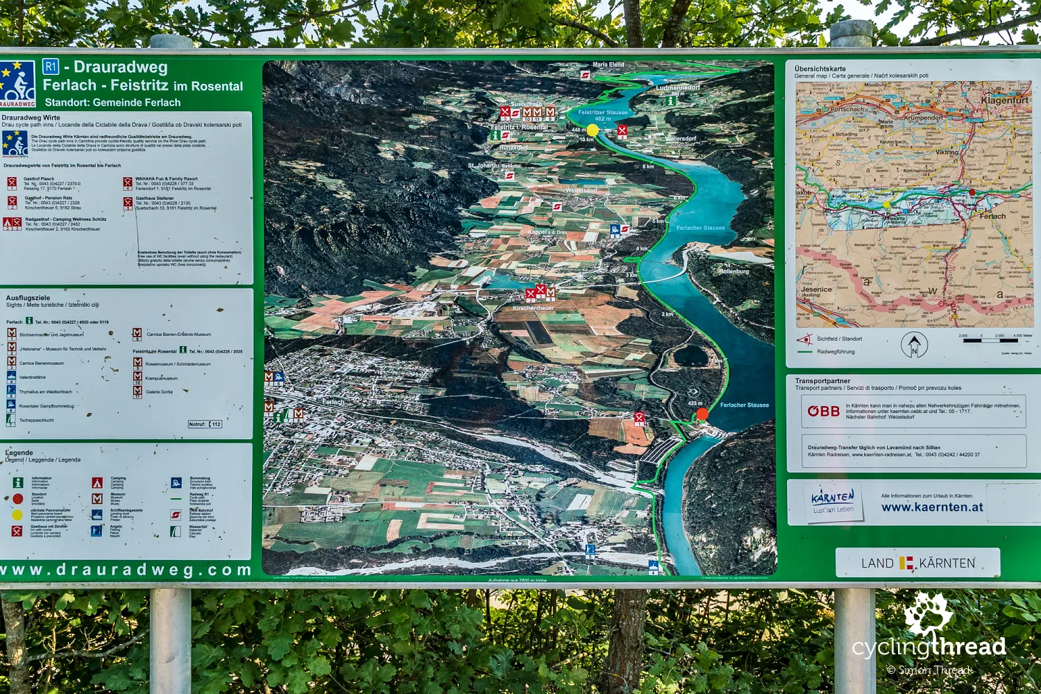 Original information board of the Drauradweg