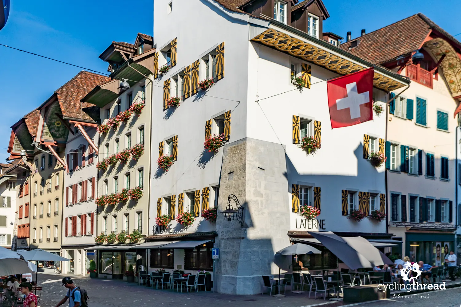 Painted eaves of houses in Aarau