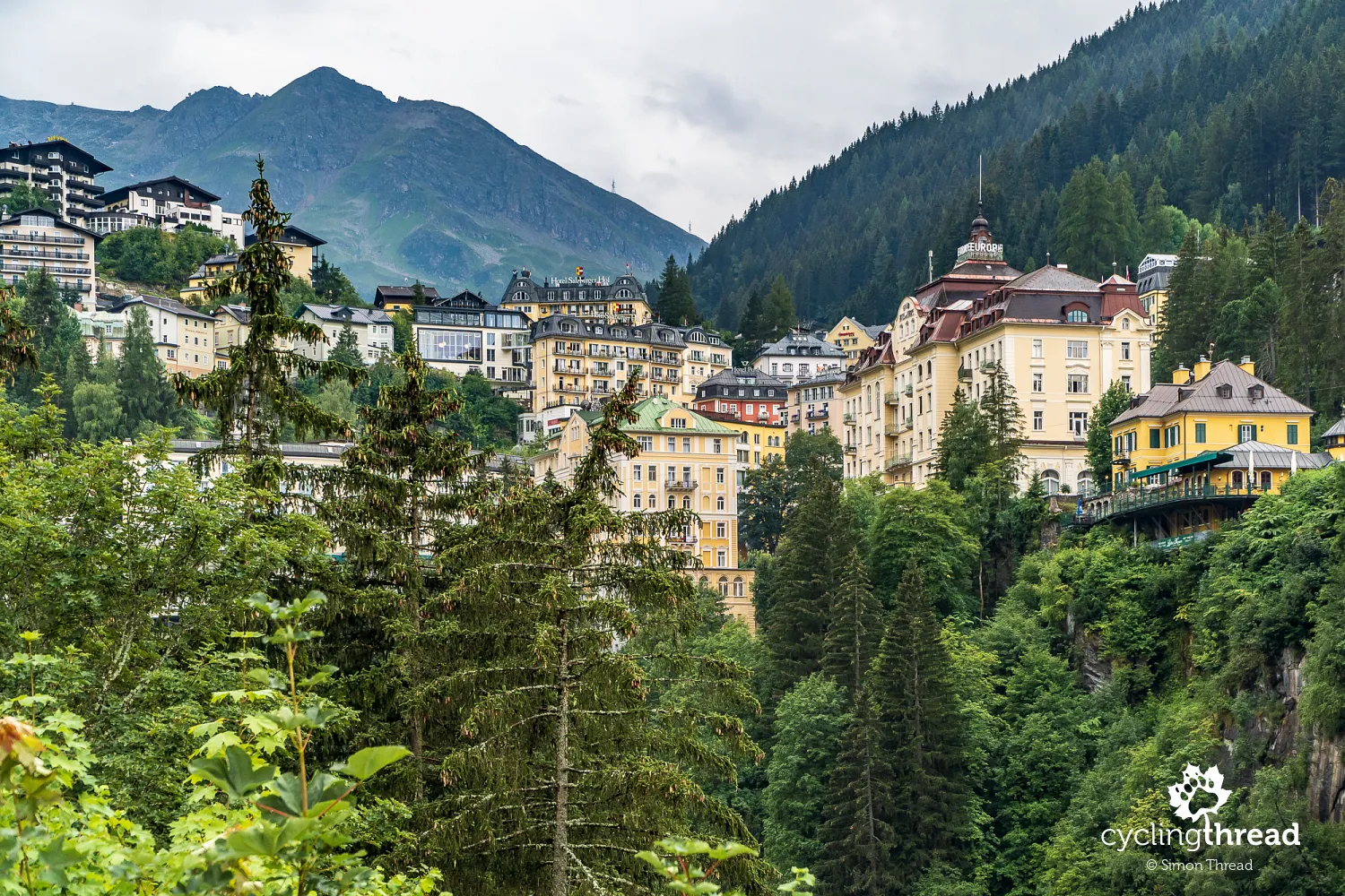 Panorama of Bad Gastein in Austria