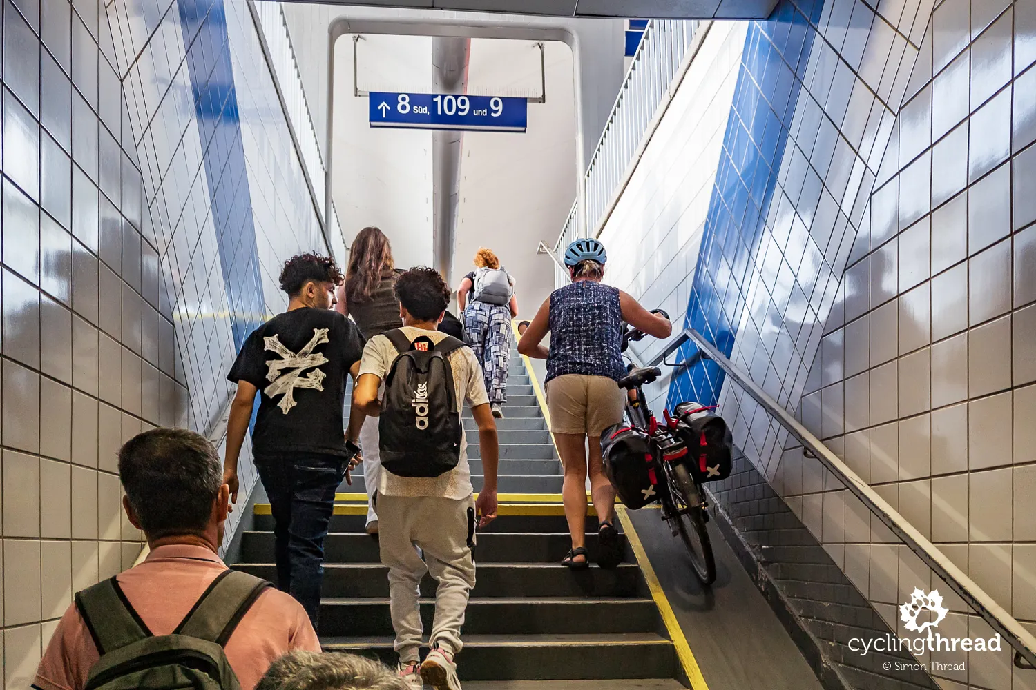 A passage for wheeling bicycles at Koblenz station