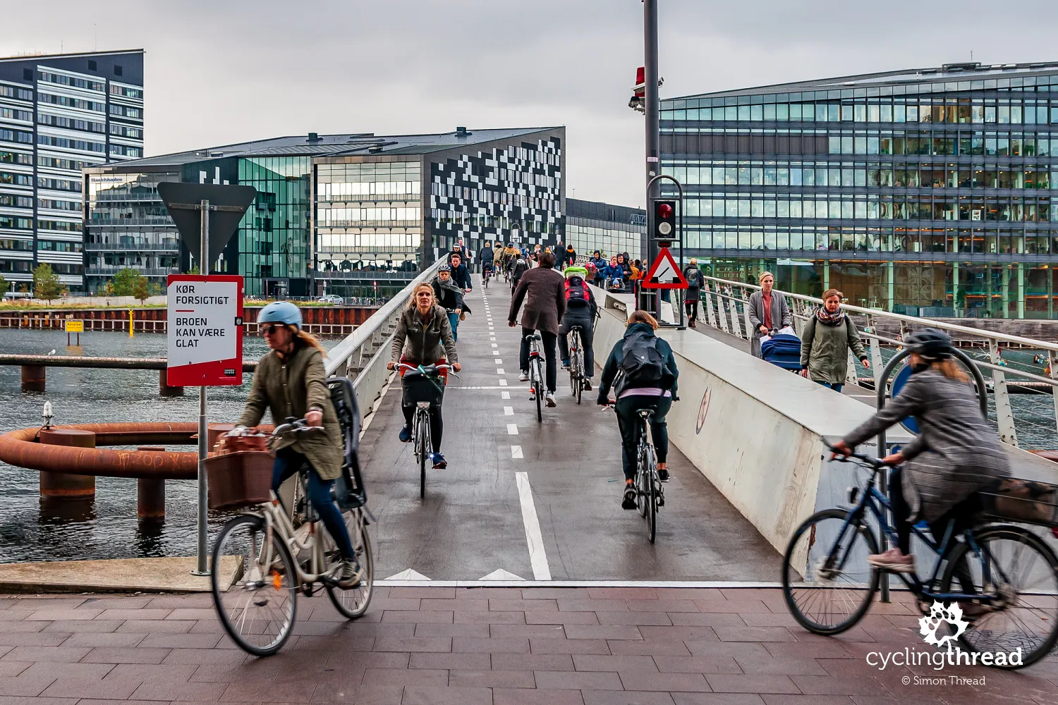 The pedestrian and bicycle Bryggebroen Bridge in Copenhagen
