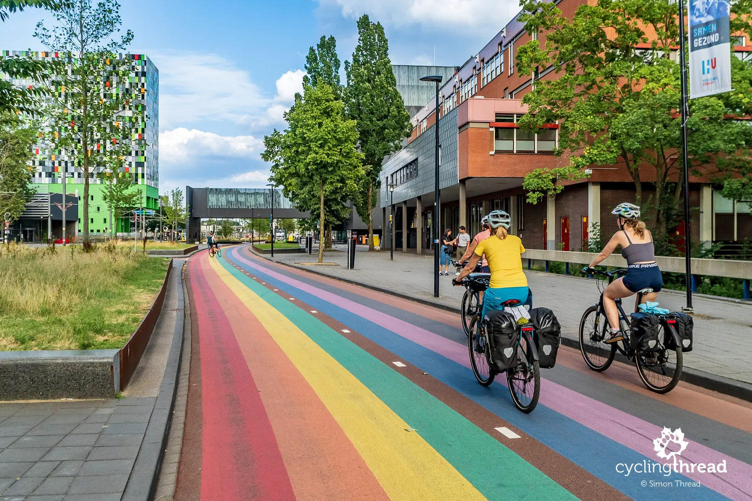 Rainbow cycle path at Utrecht University