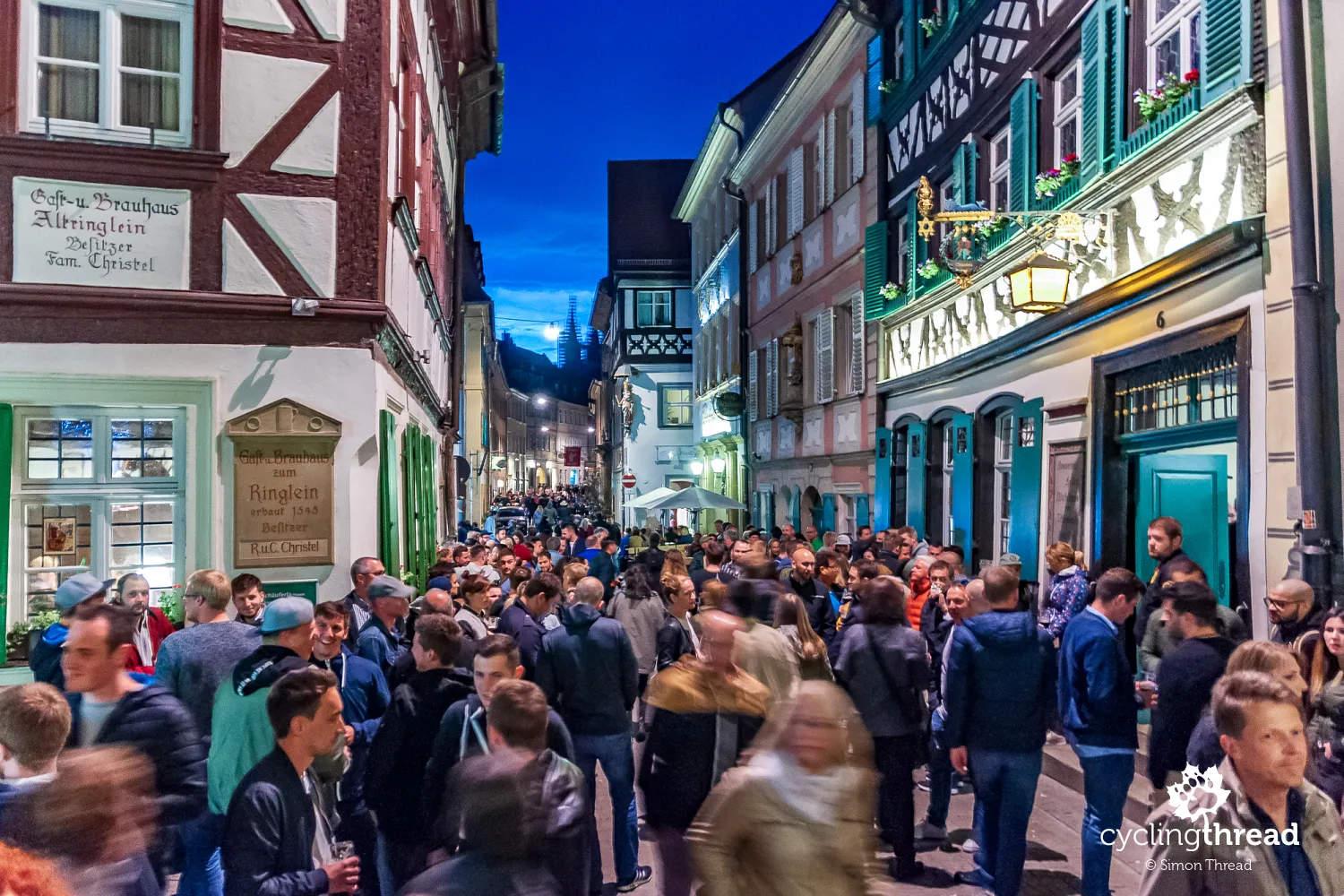 Schlenkerla Brewery in Bamberg at night