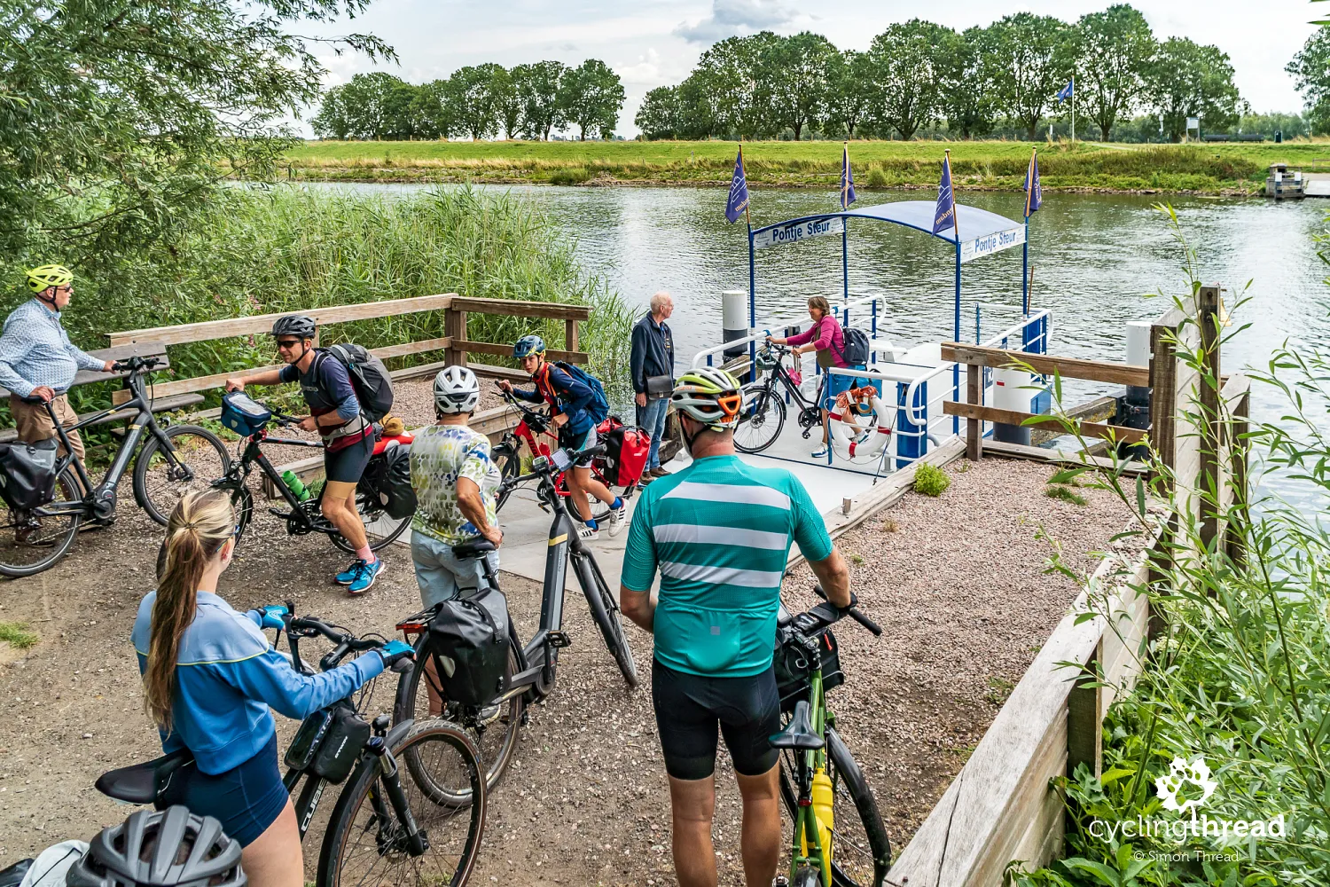 Small bicycle ferry near De Biesbosch National Park