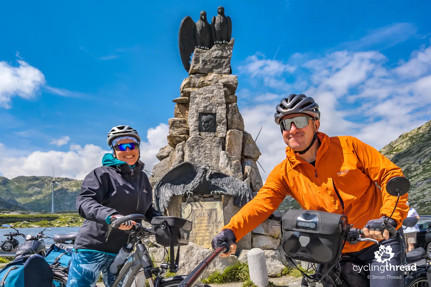 A souvenir photo at the Gotthard Pass