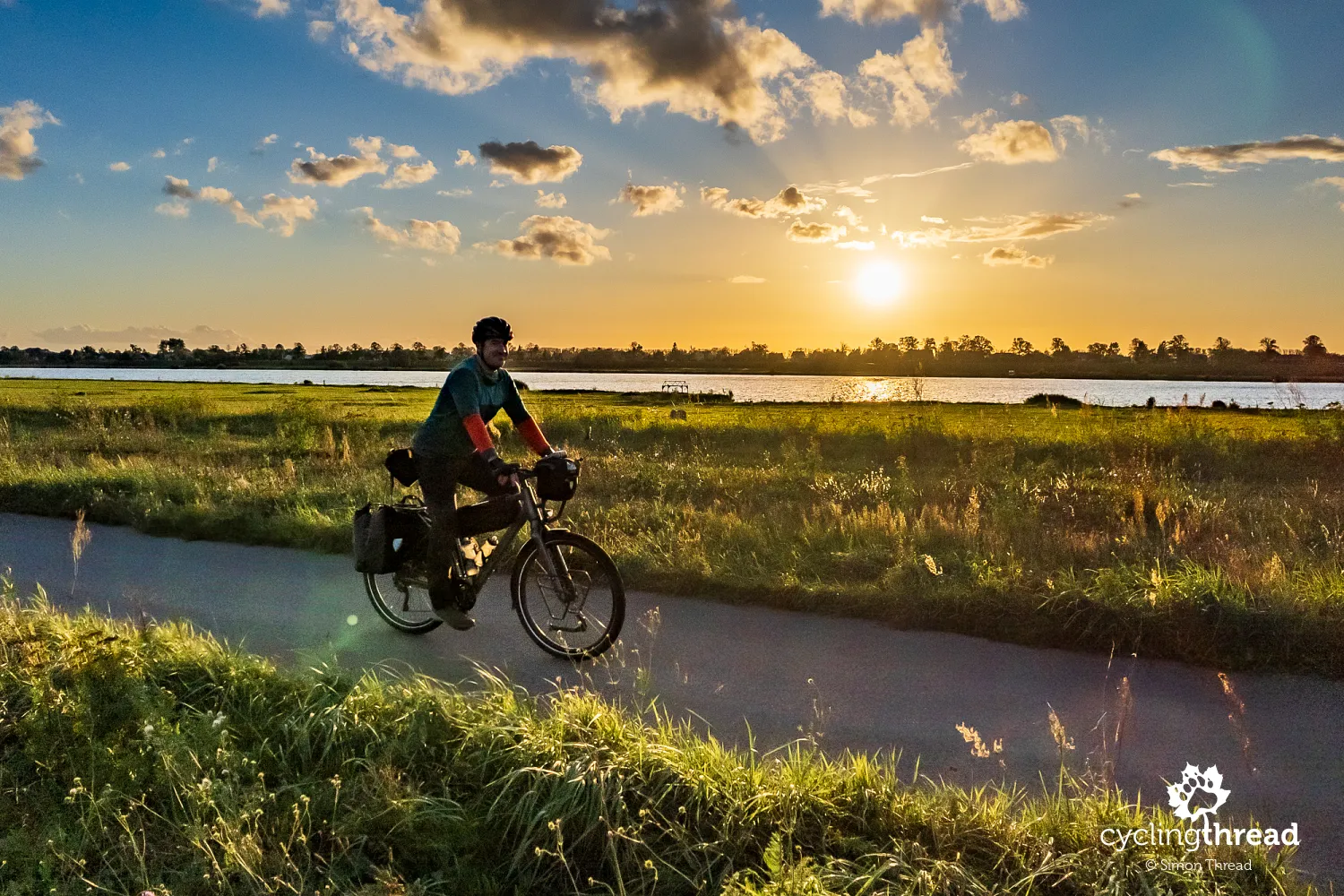 Sunset over the Vistula Cycling Route in Pomorskie