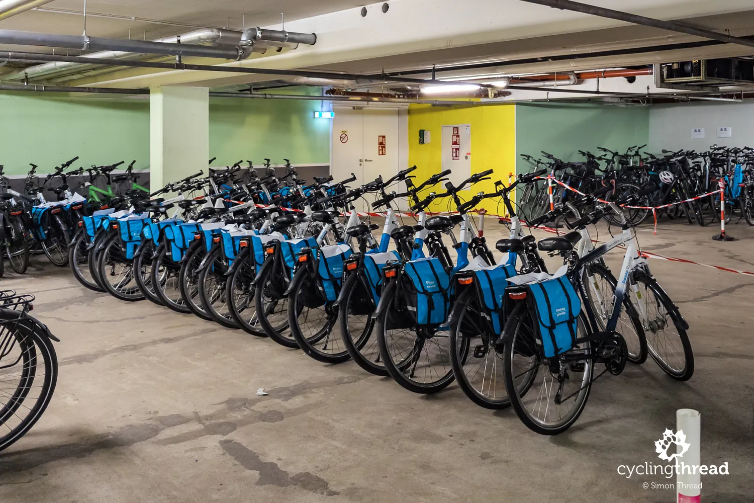 Underground bicycle parking at a hotel in Trier