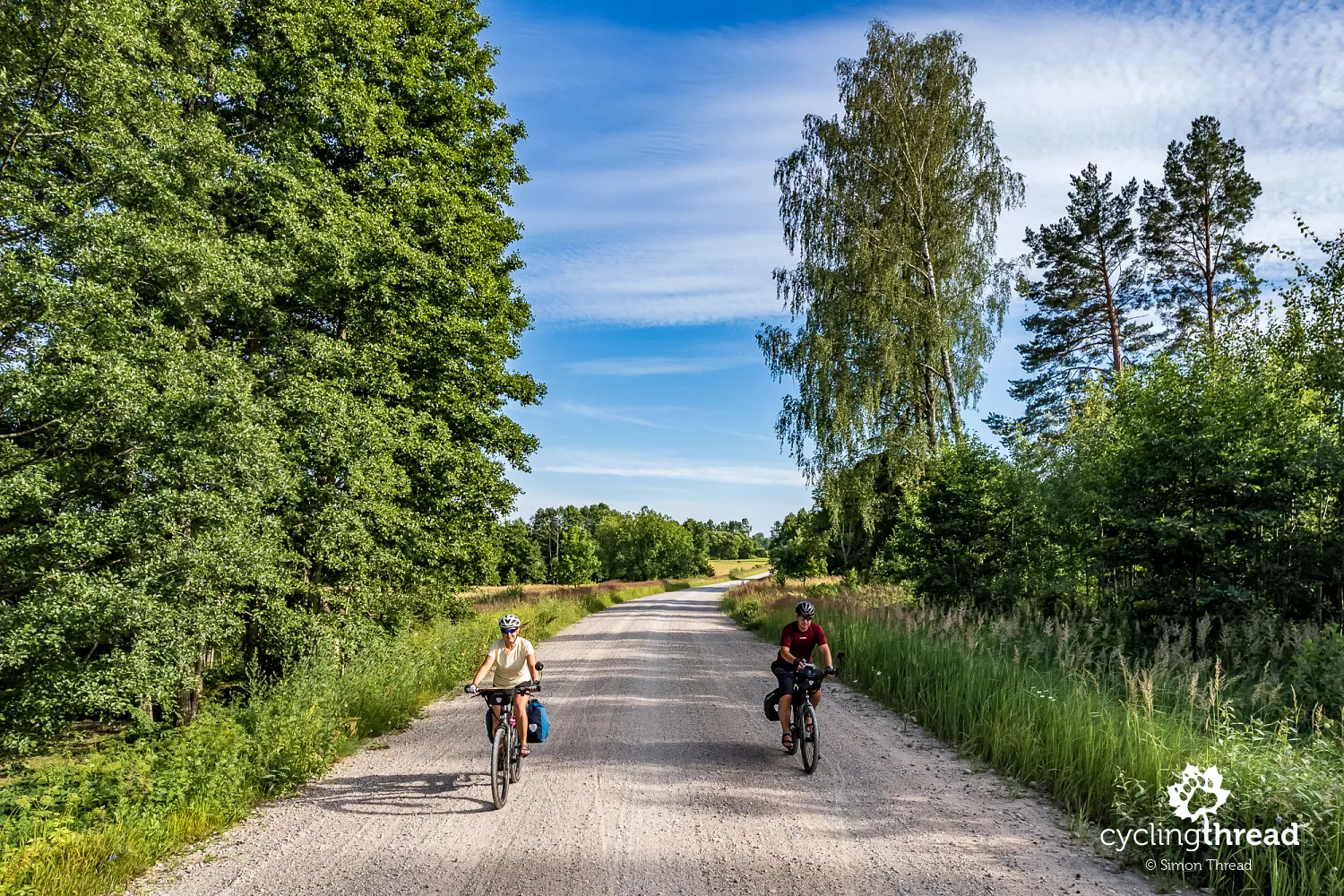 Wide gravel road in western Latvia