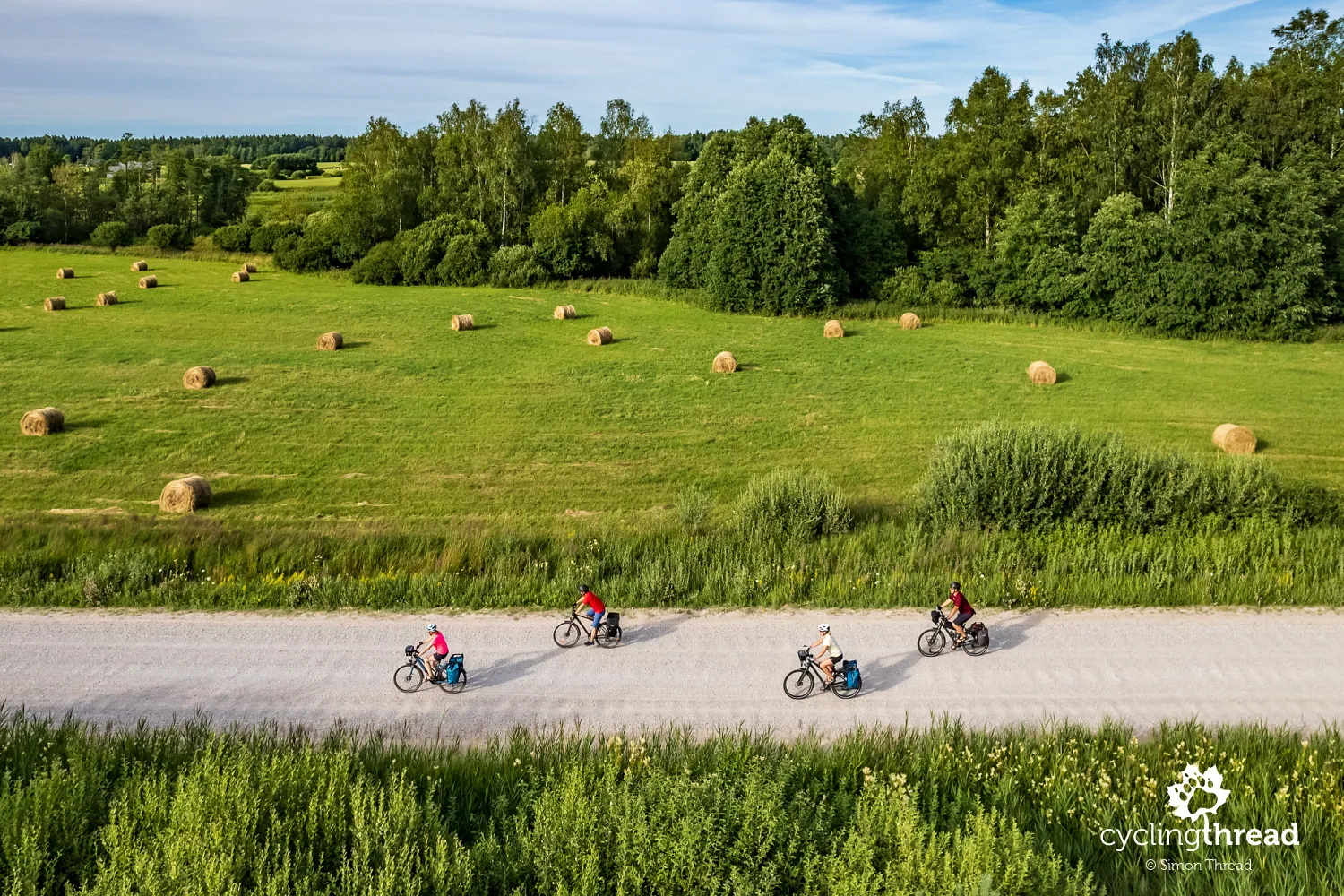 Wide gravel roads in Latvia