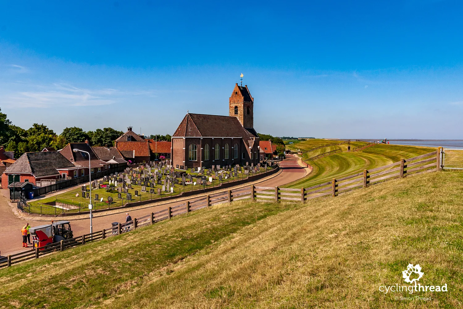 Wierum - a village behind the flood defense dike