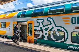 Pictogram of a bicycle compartment on an ODEG train