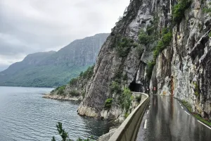 Spectacular tunnel over the Hardangerfjord