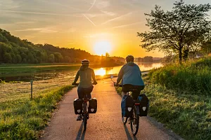 Sunset over the Dresdner Elbland, Saxony