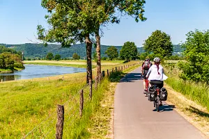 Weser River cycling route beyond Holzminden